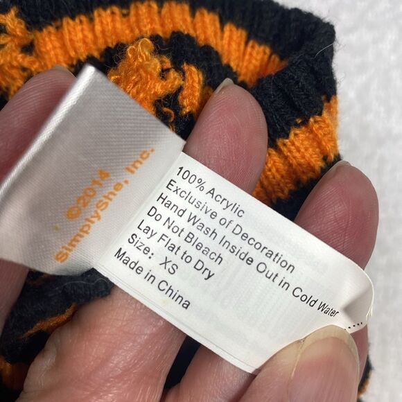 Striped Pumpkin Knit Dog Sweater Simply Dog - Picture 7 of 7